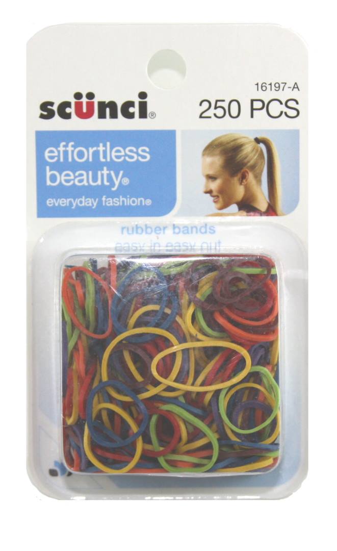 Scunci Rubberbands Exotic Silv - 250 Pack